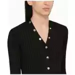 The Attico Black viscose long cardigan