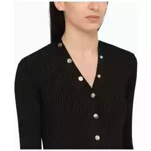 The Attico Black viscose long cardigan