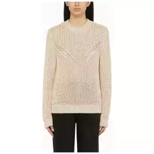 ISABEL MARANT Recycled polyester ecru crew-neck jumper