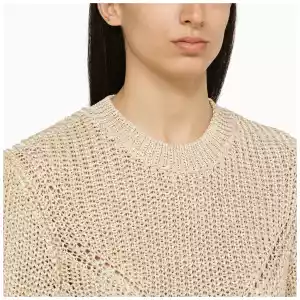 ISABEL MARANT Recycled polyester ecru crew-neck jumper