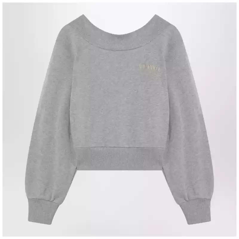 The Attico Gray mélange/beige sweatshirt with cut out