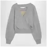The Attico Gray mélange/beige sweatshirt with cut out