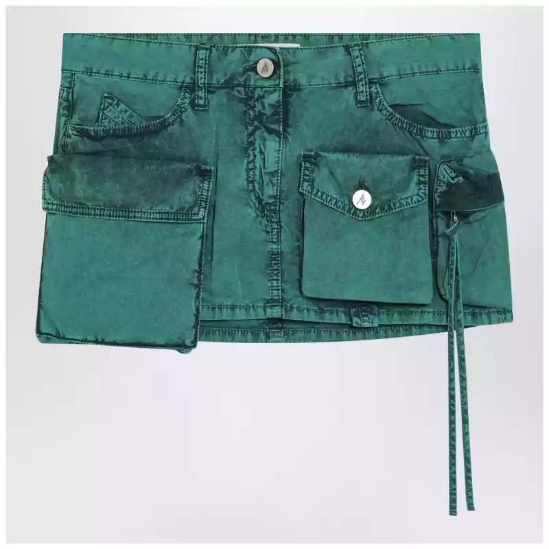 The Attico Fay green cargo miniskirt