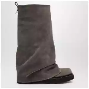 The Attico Robin taupe suede Combat boots