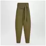 The Attico Military green wool gabardine trousers