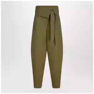 The Attico Military green wool gabardine trousers