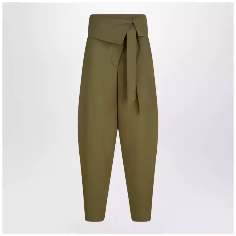 The Attico Military green wool gabardine trousers