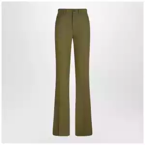 The Attico Military green wool gabardine trousers