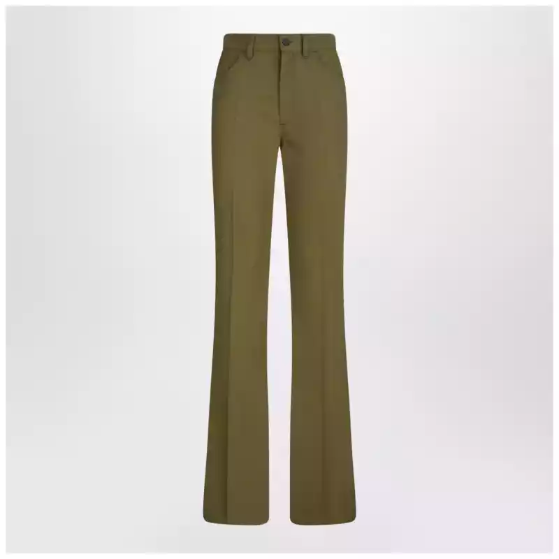 The Attico Military green wool gabardine trousers