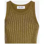 The Attico Military green mini dress with rhinestones