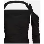 The Attico Black midi dress in viscose crêpe