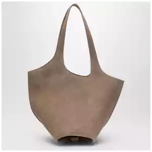 The Attico Tobacco-coloured suede La Scoop medium bag