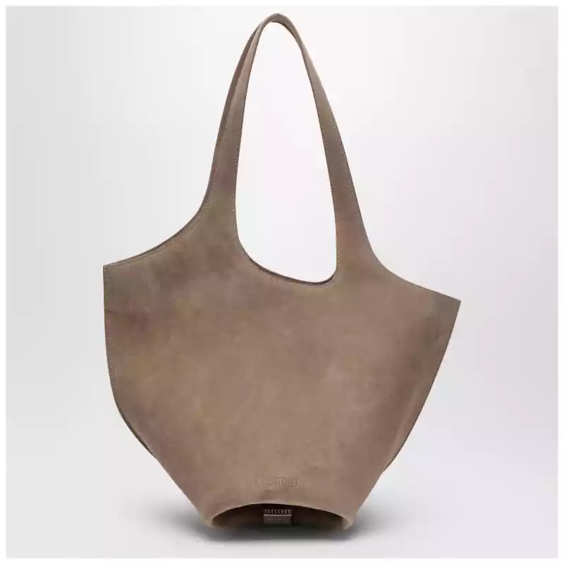 The Attico Tobacco-coloured suede La Scoop medium bag