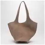 The Attico Tobacco-coloured suede La Scoop medium bag