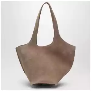 The Attico Tobacco-coloured suede La Scoop medium bag