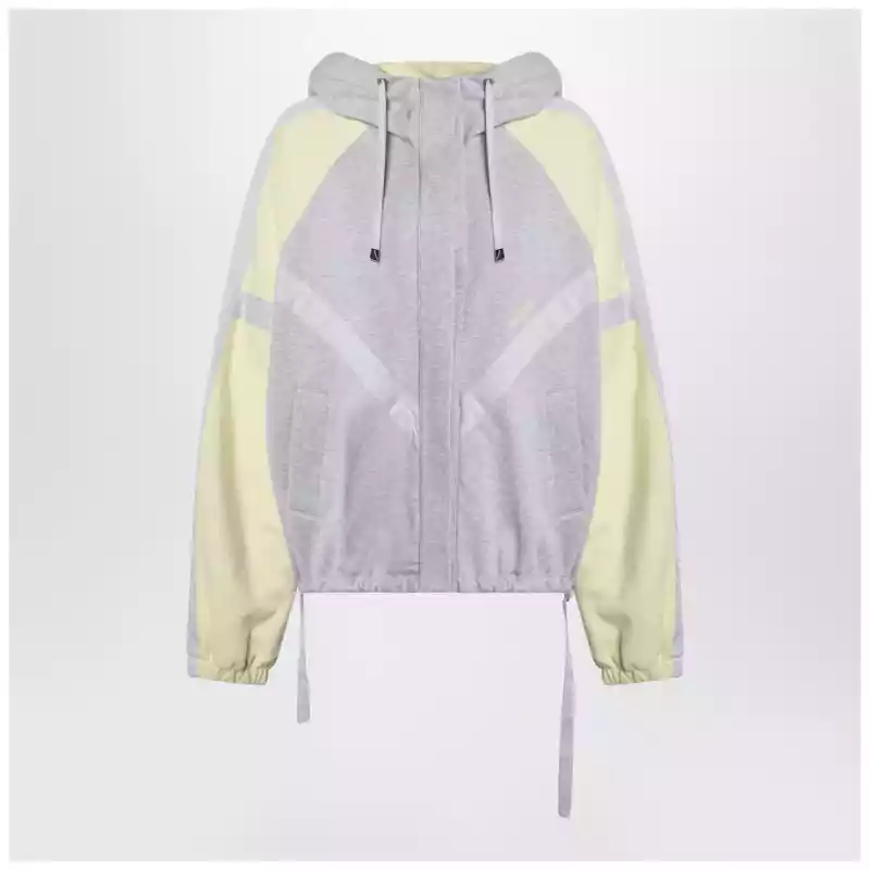 260WCB0011JJF007AA_S_ATTIC-841.x The Attico Grey/light yellow bomber sweatshirt