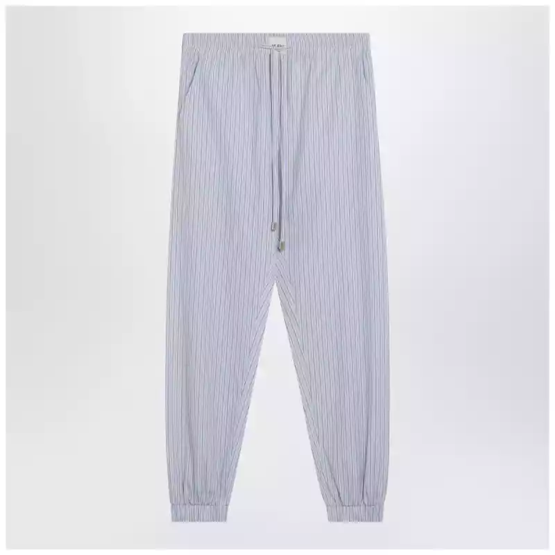 The Attico Light blue/white striped trousers