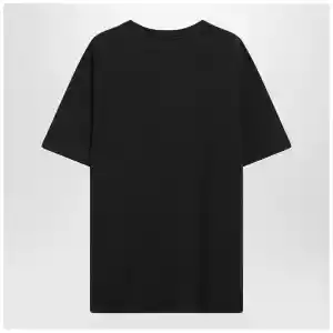 The Attico Black washed T-shirt with shaped hem