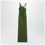 The Attico Long green dress with slit
