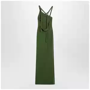 The Attico Long green dress with slit