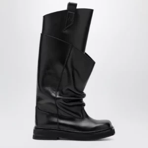 The Attico Robin Passeggiata combat boots in black calf leather