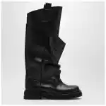 The Attico Black leather La Passeggiata boots