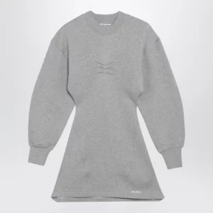 The Attico Melange cotton jersey mini dress in grey