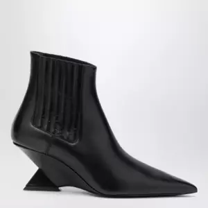 The Attico Cheope wedge-heel ankle boots in black calfskin