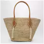 Christian Louboutin Venus Tote Bag in Natural-Colored Raffia