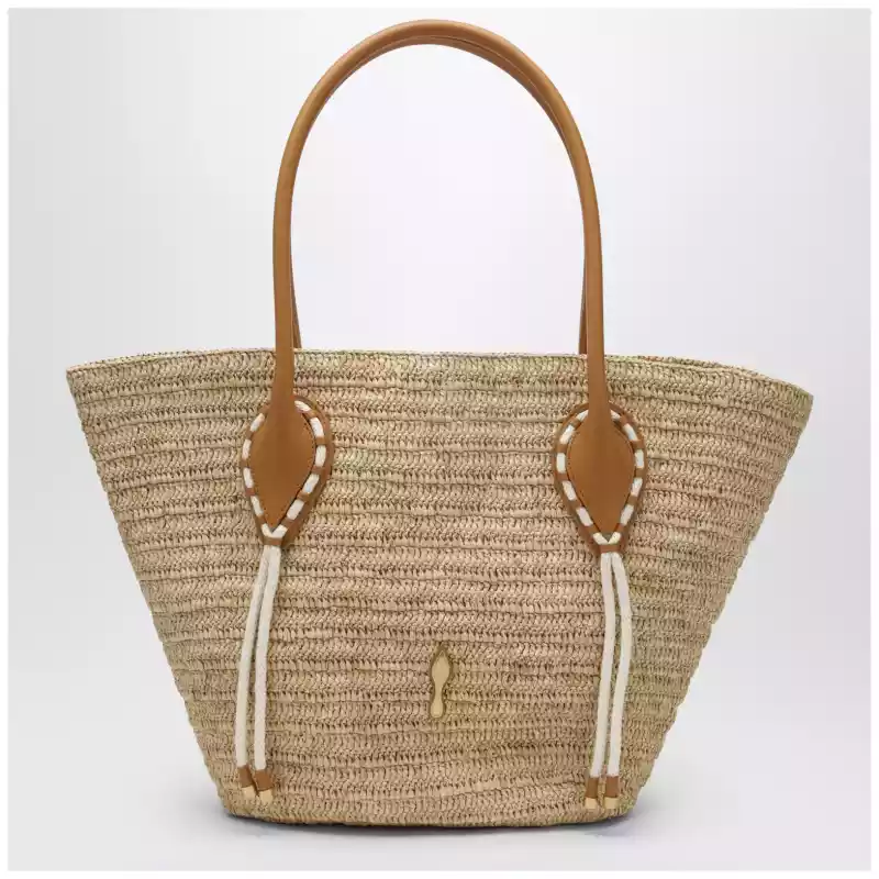 Christian Louboutin Venus Tote Bag in Natural-Colored Raffia