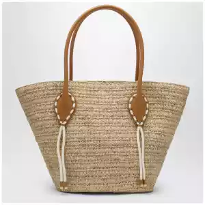 Christian Louboutin Venus Tote Bag in Natural-Colored Raffia