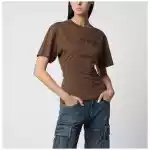 Courreges Courrèges Brick/black cotton T-shirt with logo