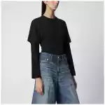 Courreges Courrèges Black double-sleeve T-shirt