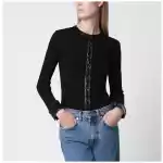 Courreges Courrèges Ribbed viscose-blend cardigan with vinyl trim, black
