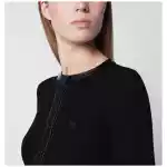 Courreges Courrèges Ribbed viscose-blend cardigan with vinyl trim, black