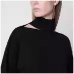 Courreges Courrèges Black merino wool turtleneck sweater