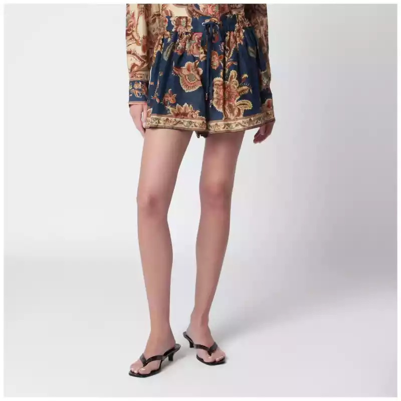 3497ASS261SI_T_ZIMM-NJ.a ZIMMERMANN Aster relaxed-fit silk shorts in navy jacobean
