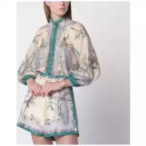 ZIMMERMANN Cream cotton and silk Indra shirt