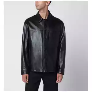 Salvatore Santoro Black leather overshirt