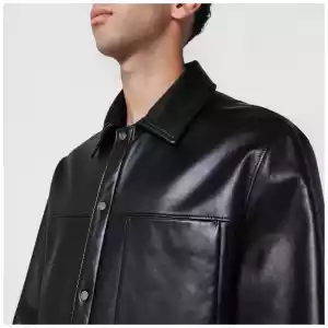 Salvatore Santoro Black leather overshirt