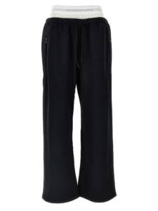 T By Alexander Wang Wide Leg W/ Logo Elastic Exposed Brief Joggers