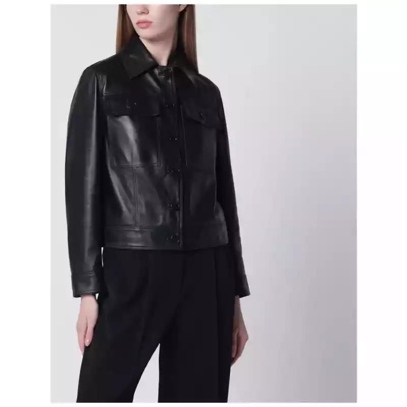 Salvatore Santoro Black cropped leather jacket