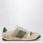 GUCCI Beige Screener Sneakers in Original GG fabric