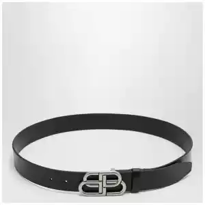 Balenciaga Black BB leather belt