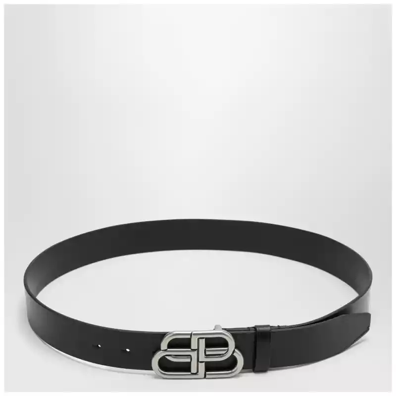 Balenciaga Black BB leather belt