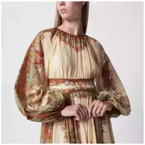 ZIMMERMANN Cream cotton and silk Indra maxi dress