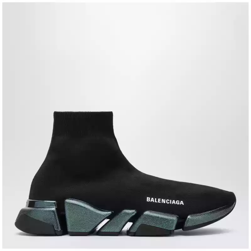 Balenciaga Black/blue Speed 2.0 Iridescent knit sneakers
