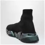 Balenciaga Black/blue Speed 2.0 Iridescent knit sneakers