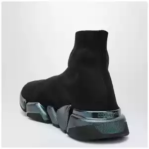 Balenciaga Black/blue Speed 2.0 Iridescent knit sneakers