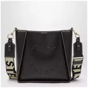 Stella McCartney Square black crossbody bag with logo
